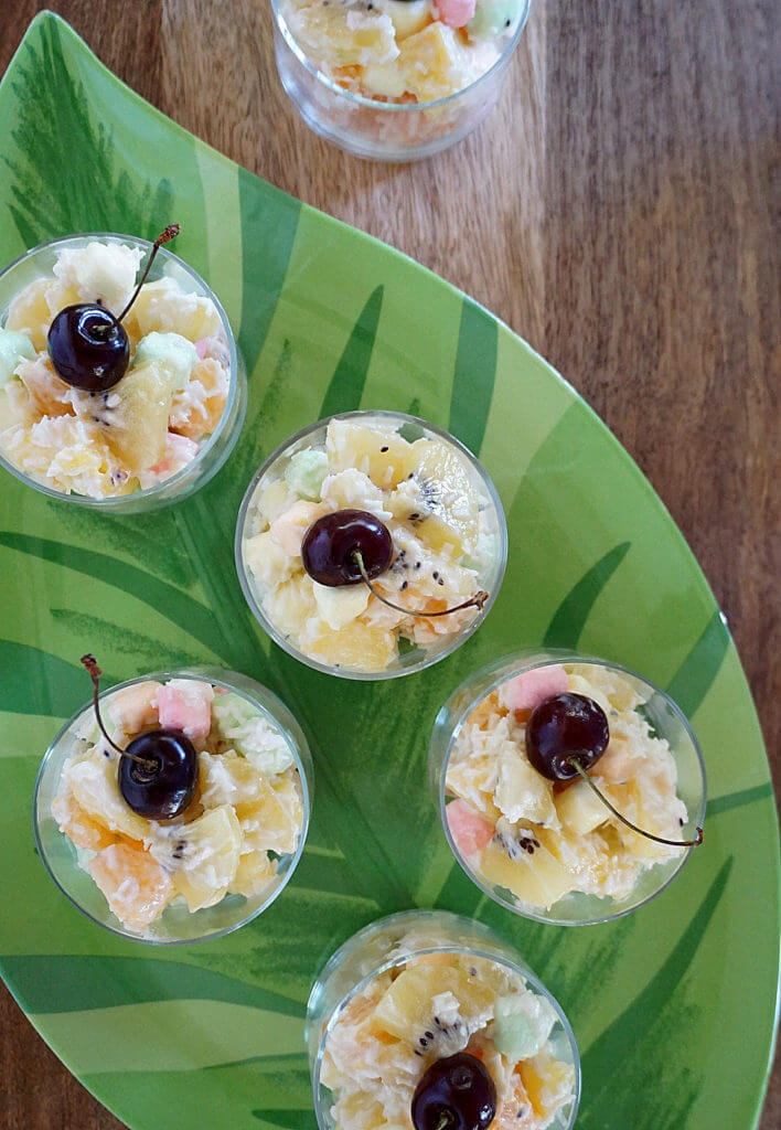 Ambrosia Salad - a modern spin on a retro dessert using SunGold kiwifruit