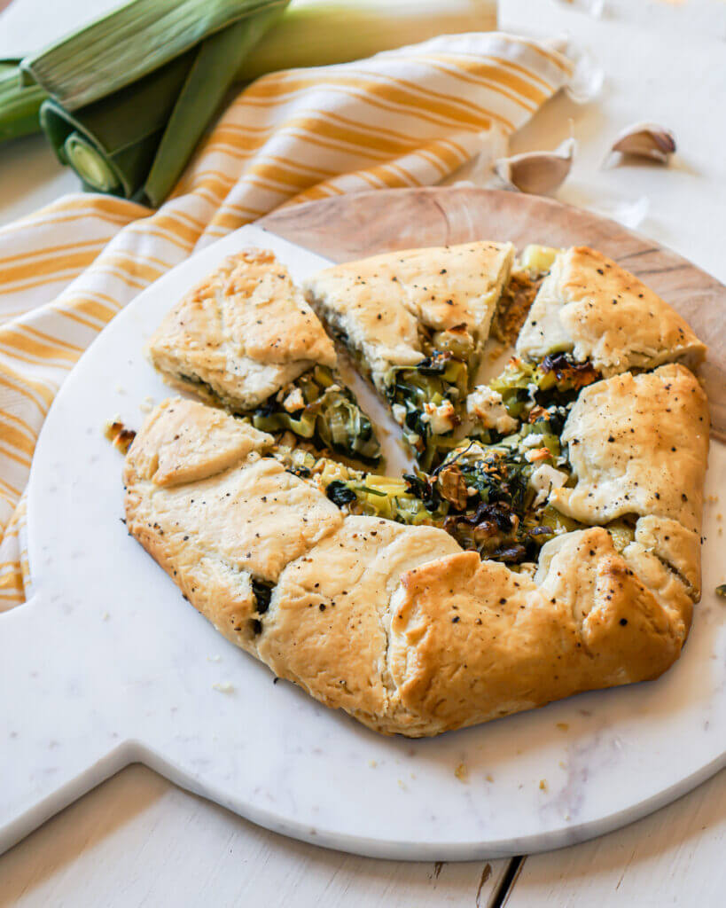 Simple Savoury Leek and Spinach Galette
