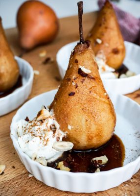 Chai Spiced Poached Pears