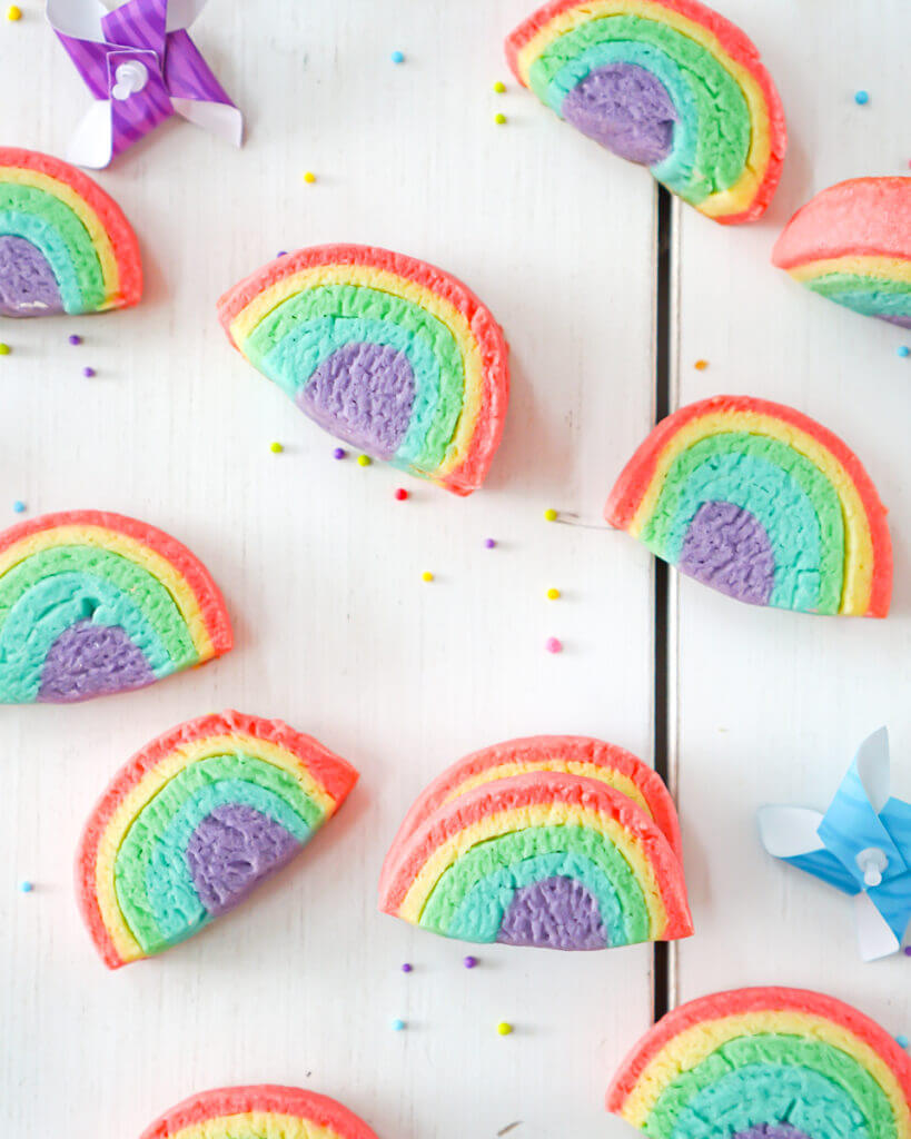 Slice and Bake Rainbow Sugar Cookies 