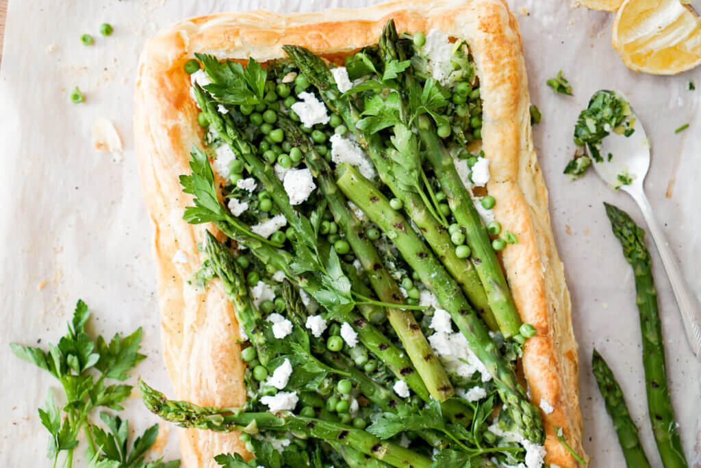 Pea and Asparagus Spring Tart 