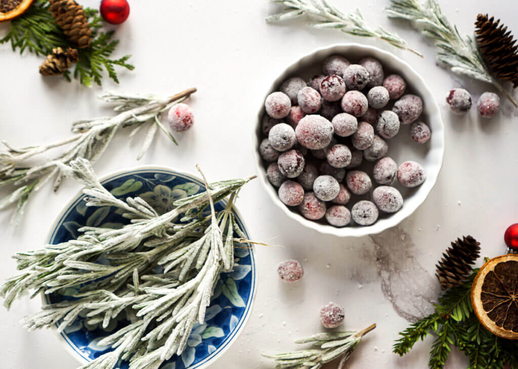 Sugared Rosemary and Cranberries 
