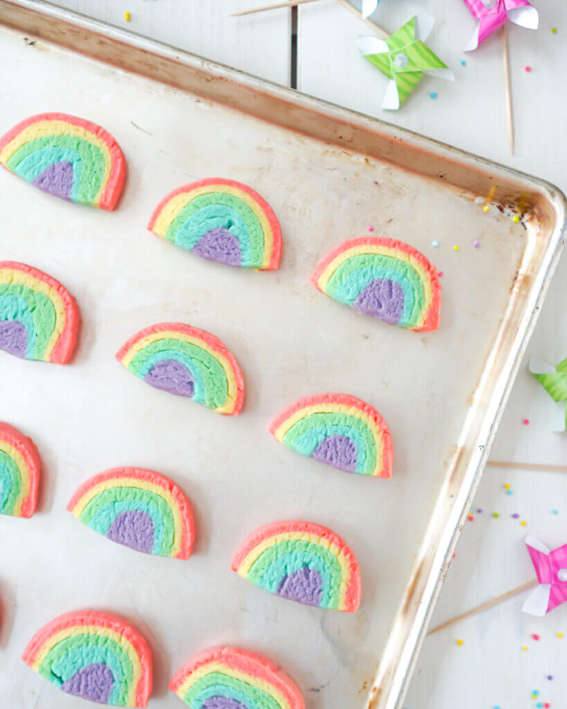 Slice and Bake Rainbow Sugar Cookies