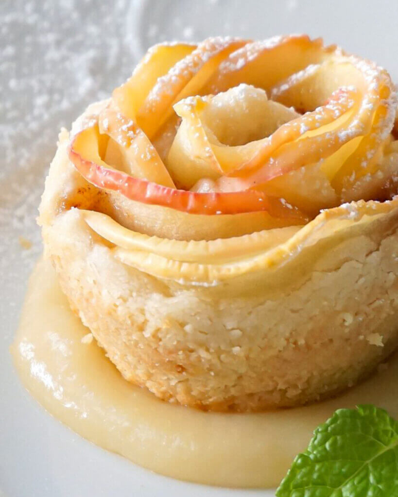 Apple Blossoms Drenched in Rum Caramel Sauce
