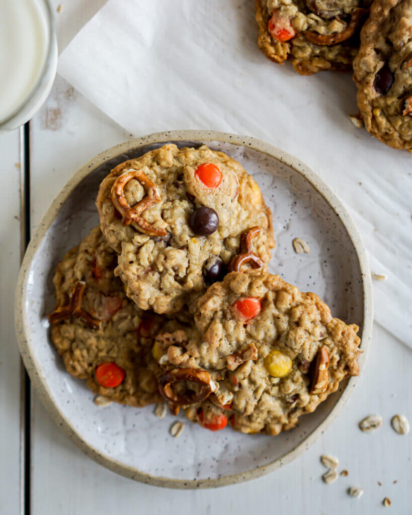 Halloween Reese's Pieces Oatmeal Cookies