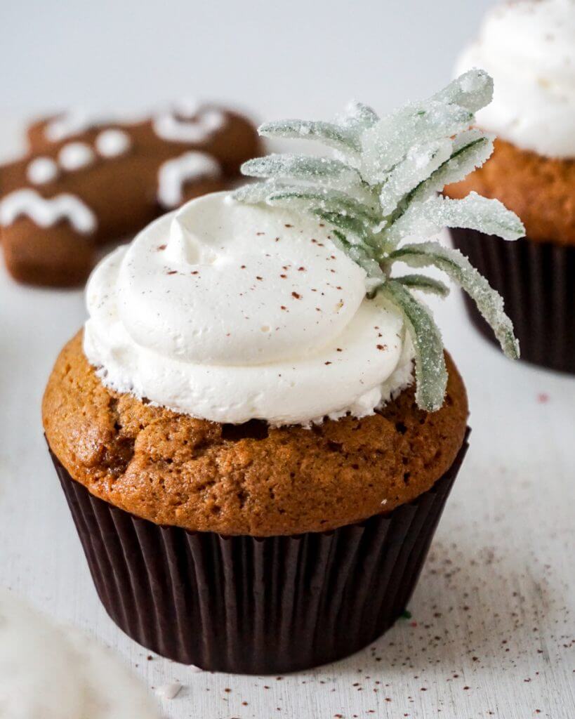 Gingerbread Cupcakes with Meringue Icing