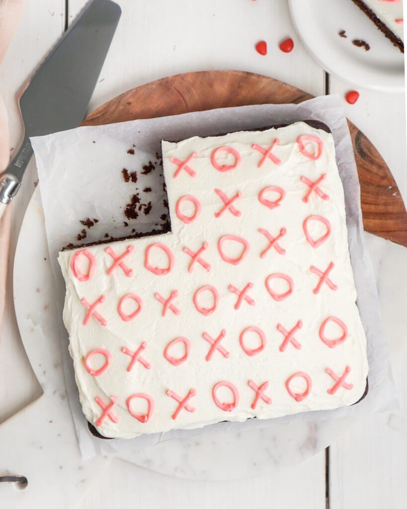 Mini Chocolate Valentine's Sheet Cake