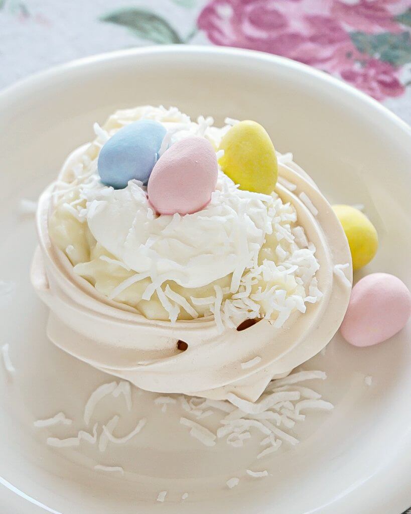 Coconut Cream Easter Pavlova 