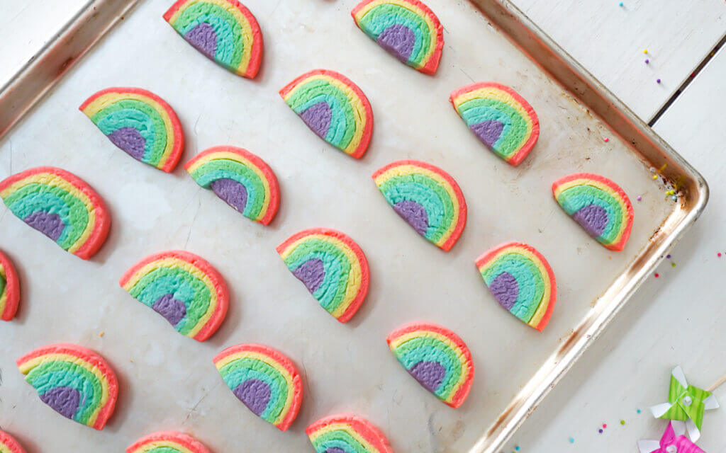 Slice and Bake Rainbow Sugar Cookies