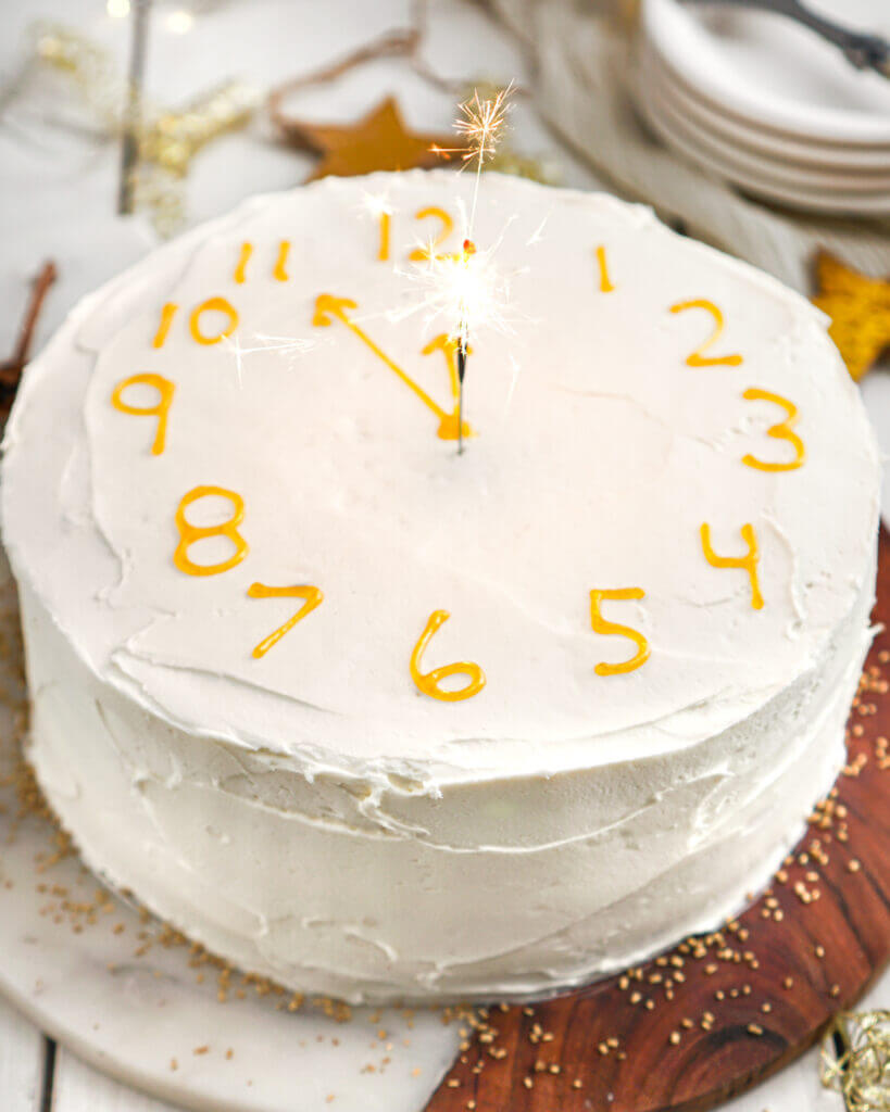 NYE Countdown Vanilla Cake