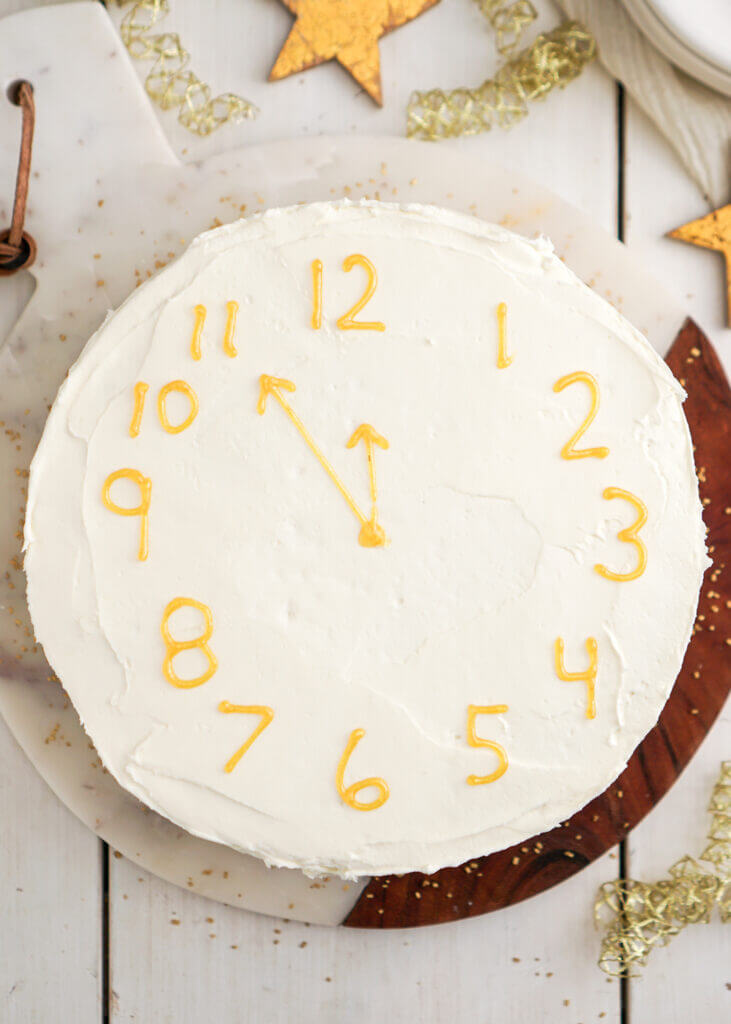 NYE Countdown Vanilla Cake