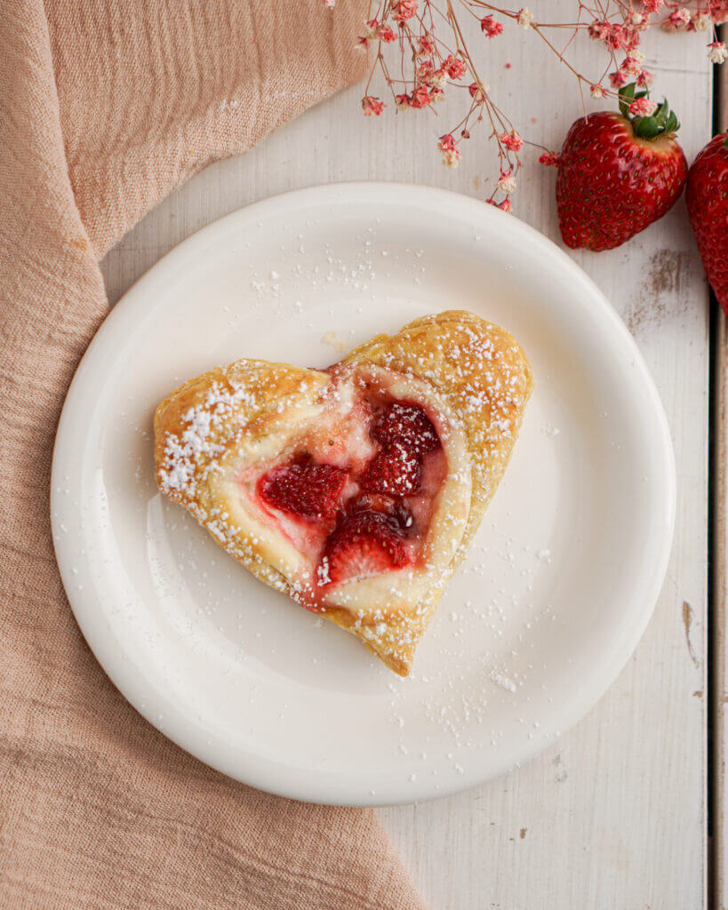 Heart Shaped Strawberry Cream Cheese Danishes